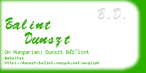 balint dunszt business card